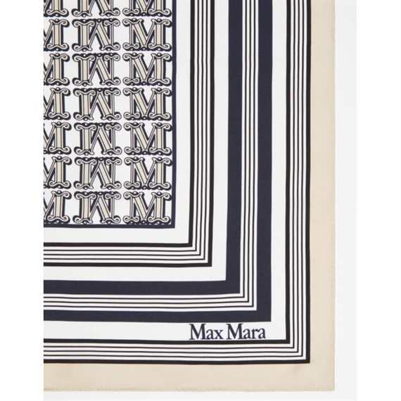 Max Mara CARRE90W Printed Silke Tørklæde, Cornflower Blue