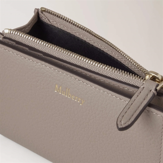 Mulberry Cont Bifold Zip Wallet Small, Cashmere Taupe 