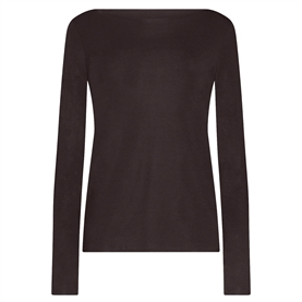 Wolford Pure Top Long Sleeve, Dark Wood