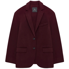 Anine Bing Quinn Blazer, Burgundy Cashmere Blend