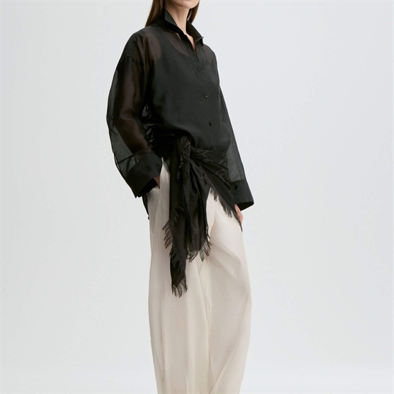 By Malene Birger Derris Silkeorganza Skjorte, Sort