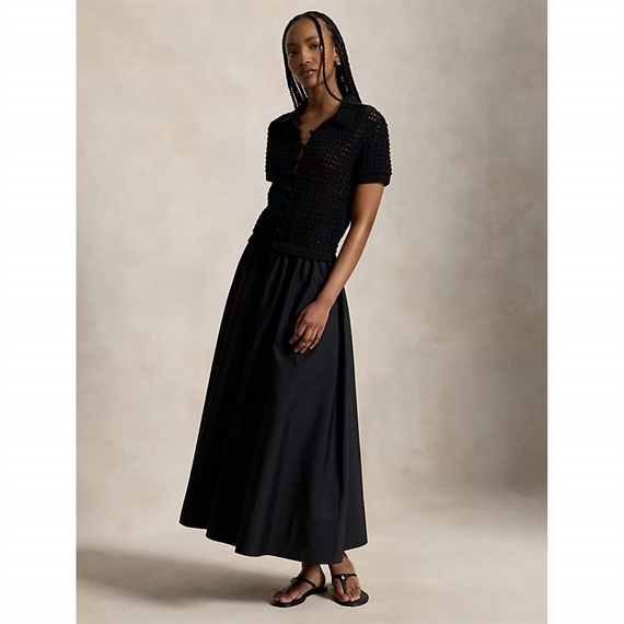 Polo Ralph Lauren Knit-Bodice Kjole, Sort