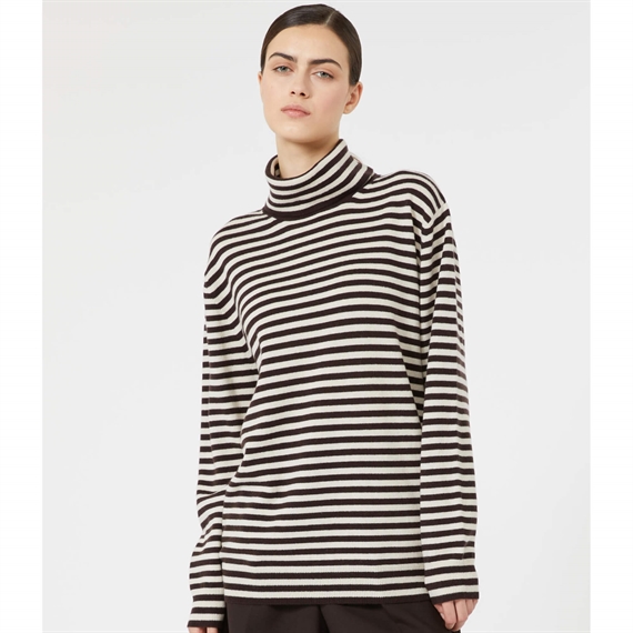 Max Mara MXMOTTELIA Strik, Beige Pinstripes