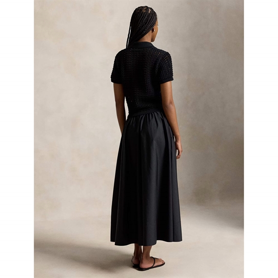 Polo Ralph Lauren Knit-Bodice Kjole, Sort