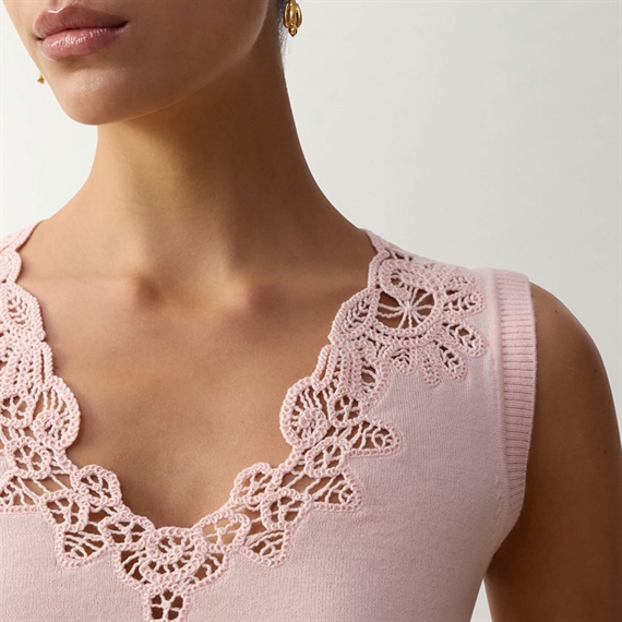Zimmermann Clash Merino Lace Top, Dusty Pink