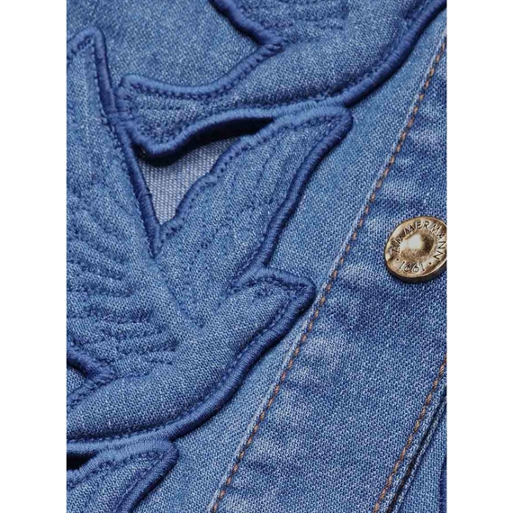 Zimmermann Denim Applique Mini Kjole, Bay Blue