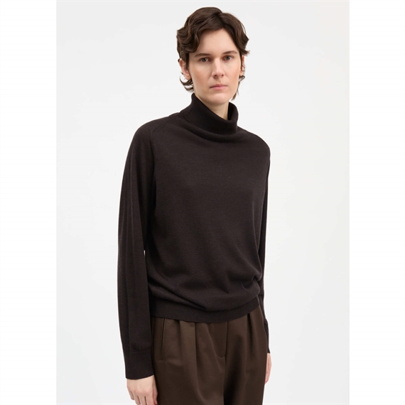 Skall Studio Amara T-neck Strik, Dark Brown