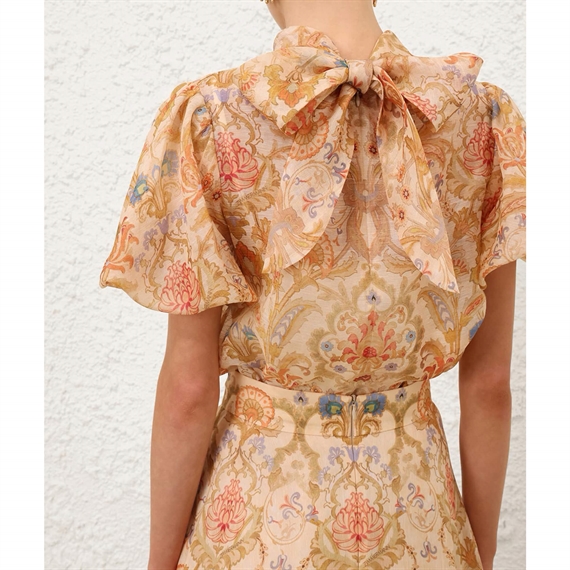 Zimmermann Valiant Bubble Bluse, Cream Toile