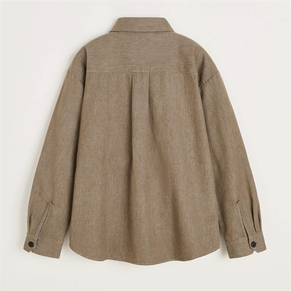 Aiayu Classic Dusty Shirt Skjorte, Smokey Brown Melange