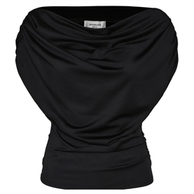 Rosemunde RWBridget Draperet T-shirt, Sort