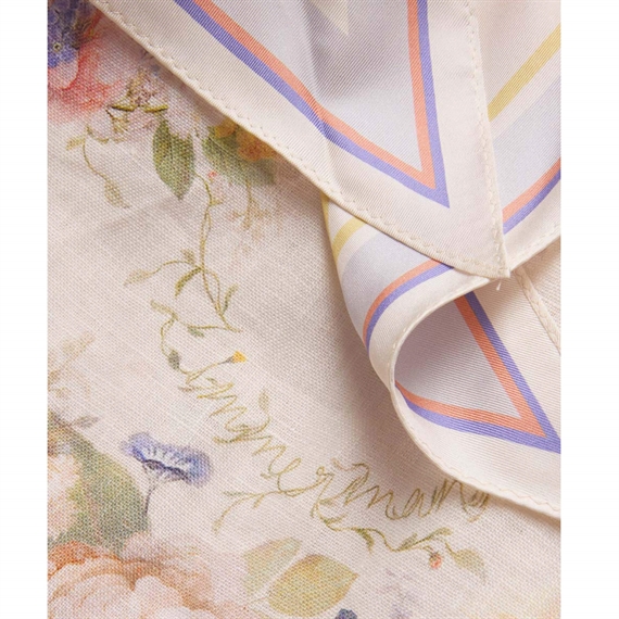 Zimmermann Valiant Button Mini Kjole, Cream Bouquet