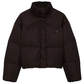 Anine Bing Oslo Cropped Puffer Jakke, Dark Brown