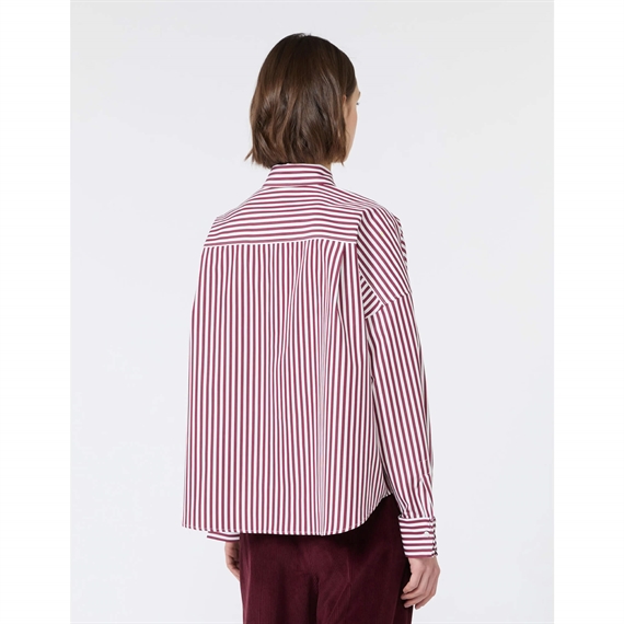 Weekend Max Mara WKDOVATTA Skjorte, Bordeaux Fine Stripe