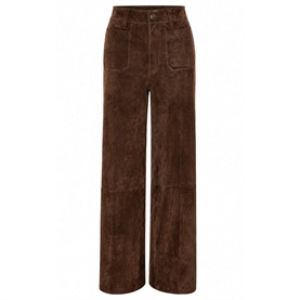 FRAME The Suede Slim Palazzo Modernist Jeans, Dark Brown