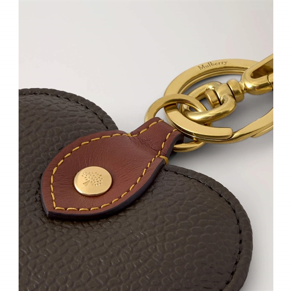 Mulberry Heart Keyring, Mole & Cognac Bio-Based Scotchgrain