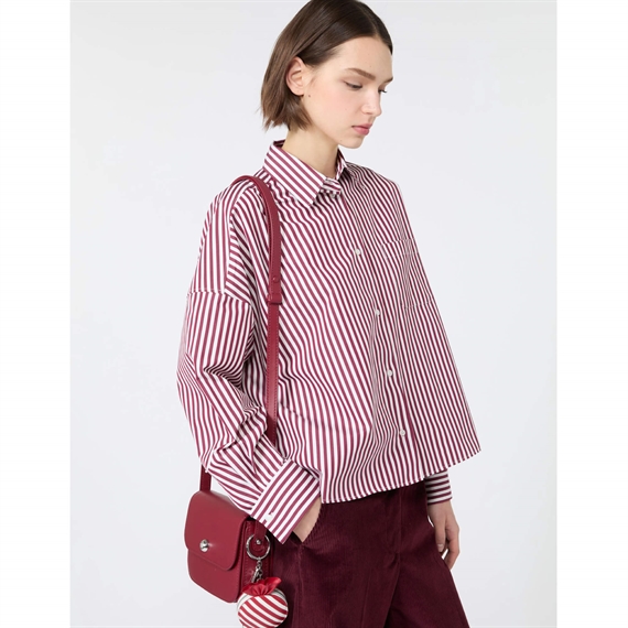 Weekend Max Mara WKDOVATTA Skjorte, Bordeaux Fine Stripe
