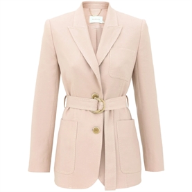 Zimmermann Clash Linen Belted Blazer, Blush
