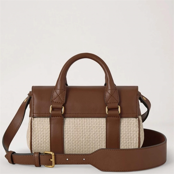 Mulberry Mini Bayswater Raffia, Ecru-Bright Oak