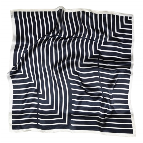 MP Denmark Lines Silk Tørklæde, Navy