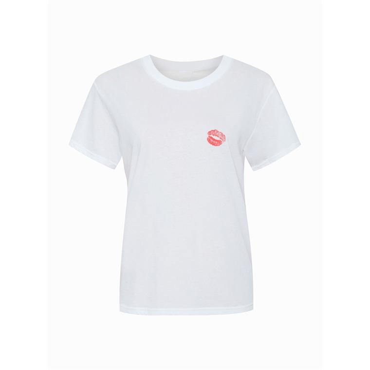 Lala Berlin T-Shirt Cara Lips White 2186-CK-1018