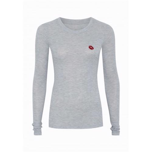 Lala Berlin T-shirt Wasim Grey Melange 1192-CK-1045