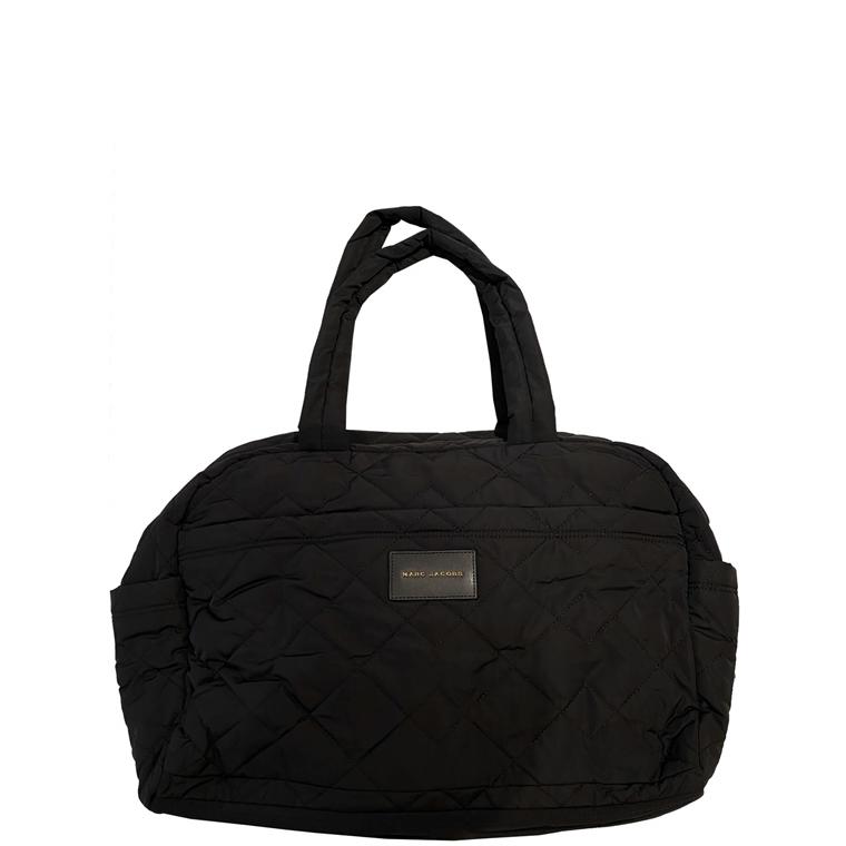 Large Quilted Weekender Bag, Black