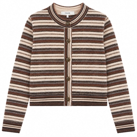FRAME The Femme Cardi Cardigan, Sky Blue Multi Stripe