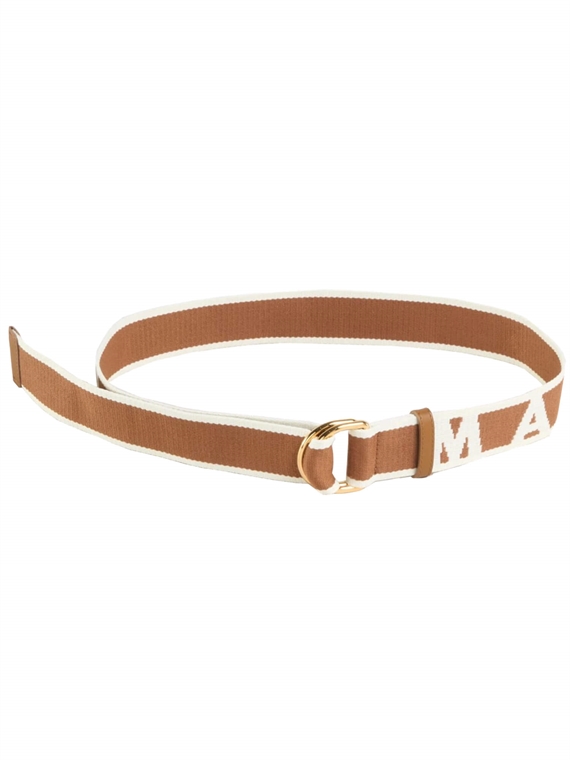 MARNI Slider Belt With Logo, Brown/White