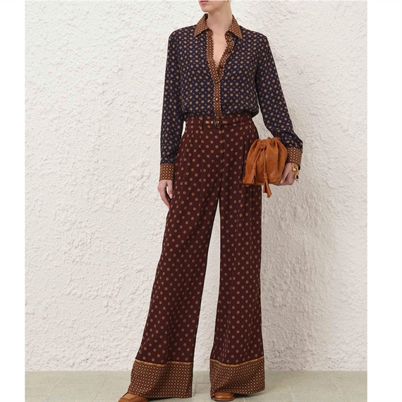Zimmermann Relaxed Skjorte, Multi Geo Print