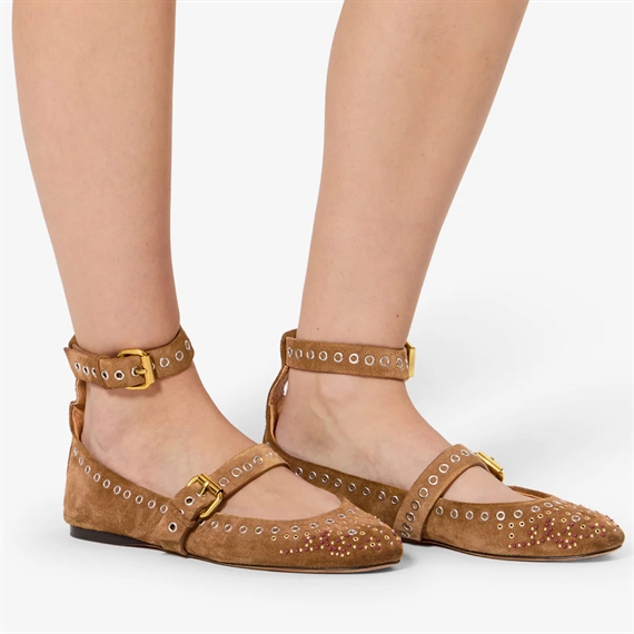 Isabel Marant Ylza Ballerina, Cognac   