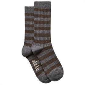 Aiayu Striped Cashmere Sokker, Mix Grey