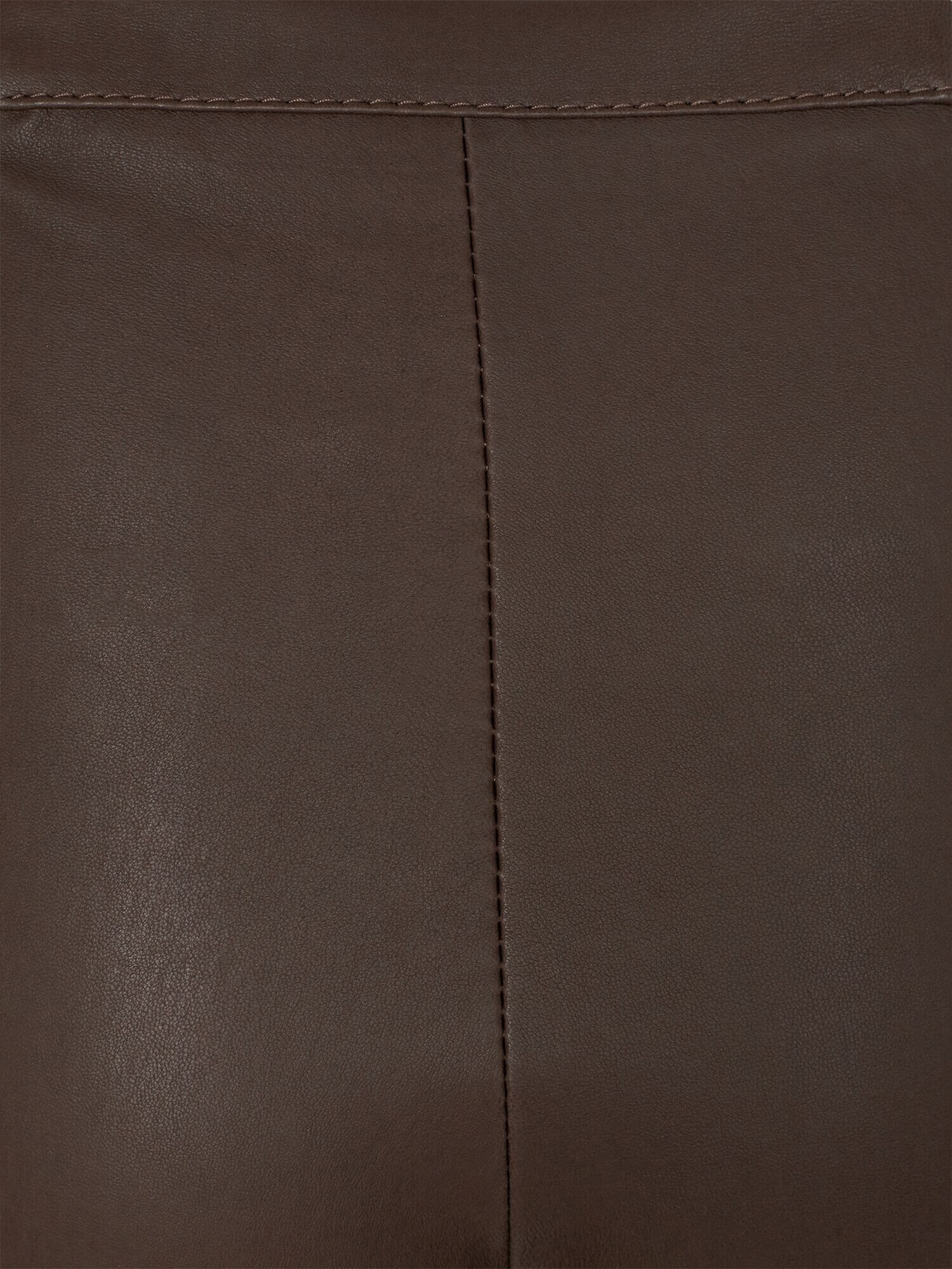 Ela Bootcut Leather Leggings, Dark Brown UTZON køb her