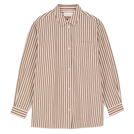 Skall Studio Edgar Skjorte, Brown/Ecru Stripe