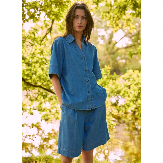  Heartmade Nemi Denim Shorts, Steel Blue