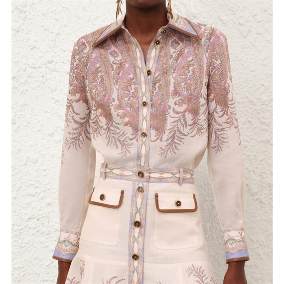 Zimmermann Alchemy Body Skjorte, Cream Paisley