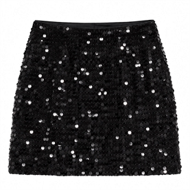 Rotate Sequins Mini Nederdel, Sort