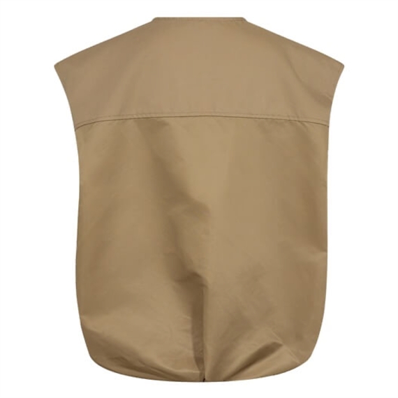 Mos Mosh Kura Solid Waistcoat Vest, Sesame