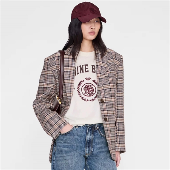 Anine Bing Jeremy Baseball Cap AB Nylon, Burgundy