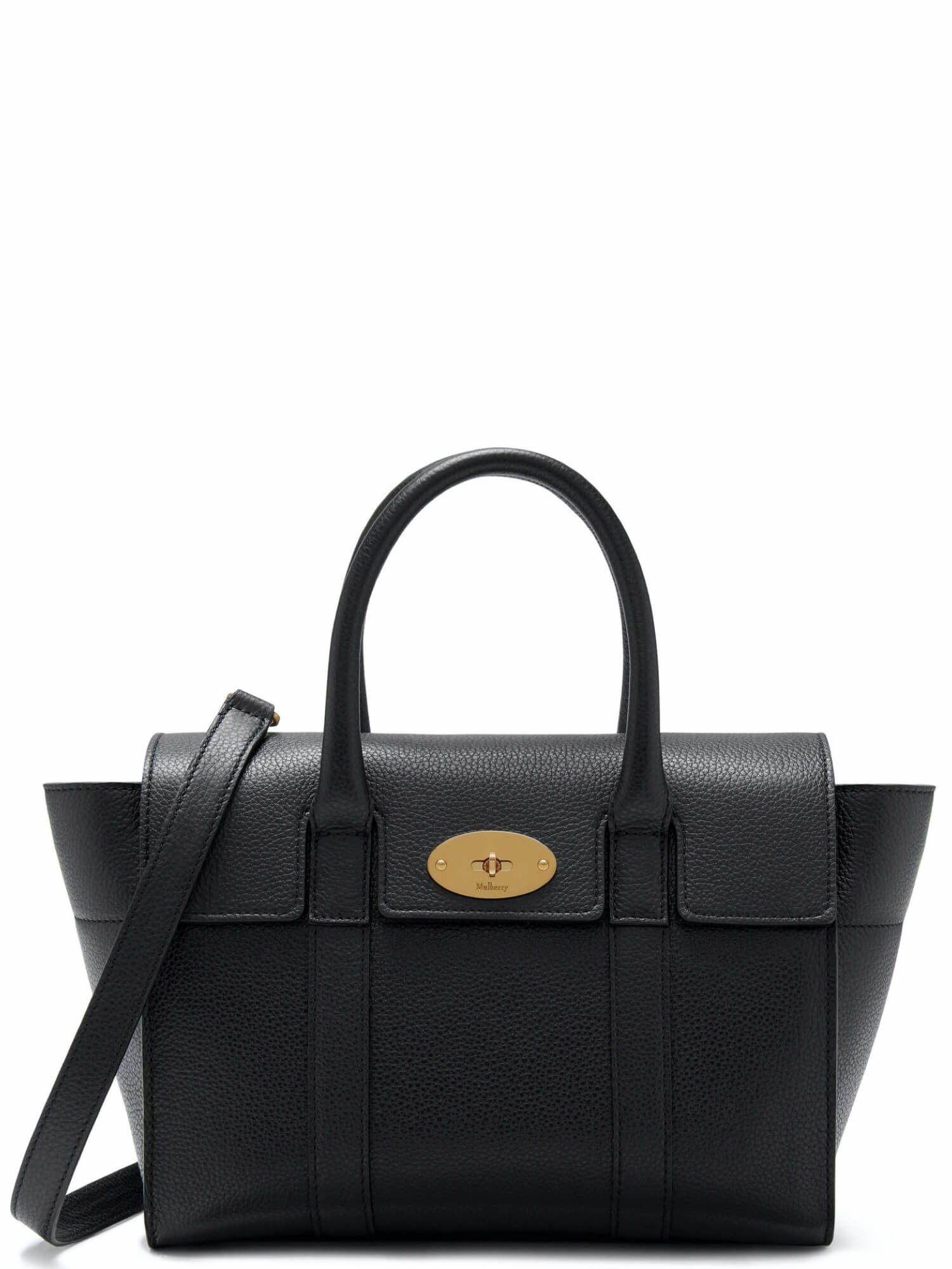 audition Sidst Bølle Mulberry Bayswater Small [Sort] Black Classic Grain Leather Tote