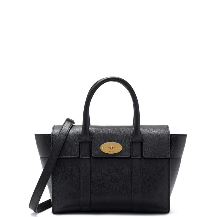 Small Bayswater Black Classic Grain - Mulberry