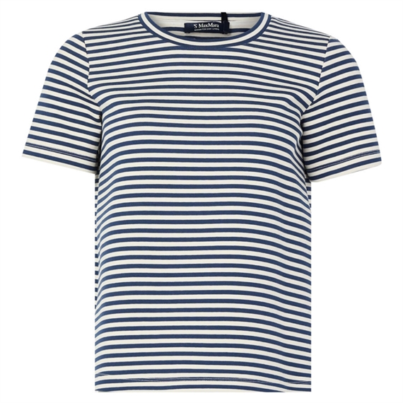 S Max Mara Nancy T-shirt, Ecru Pinstripes