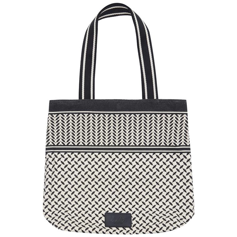 Lala Berlin Taske - Tote Carmela Kufiya Offwhite/Black - Lala Berlin - 1206-AC-6110