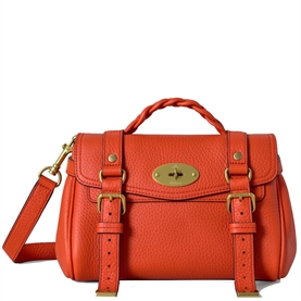 Mulberry Mini Alexa Coral Orange Heavy Grain