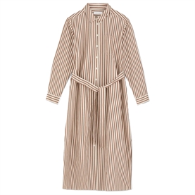 Skall Studio Leigh Skjorte Kjole, Brown/Ecru Stripe 