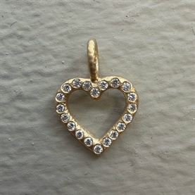 Dulong Unika Amulet Hjerte Vedhæng med 20 Brillianter, 18K Guld