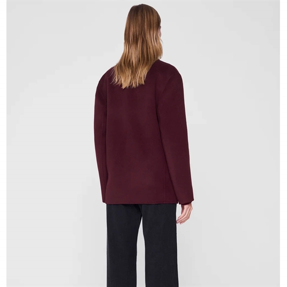Anine Bing Quinn Blazer, Burgundy Cashmere Blend
