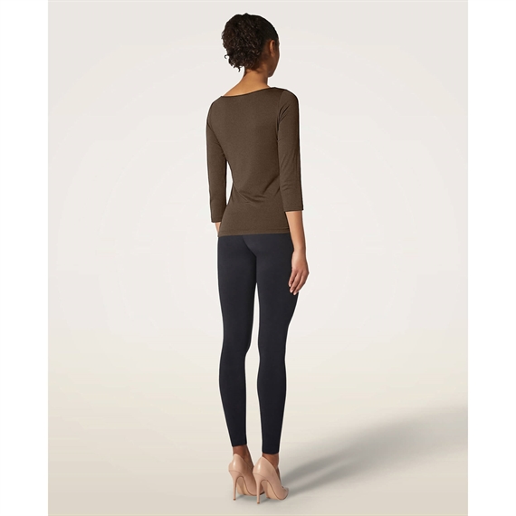 Wolford Cordoba Top Long Sleeve, Roasted Tea