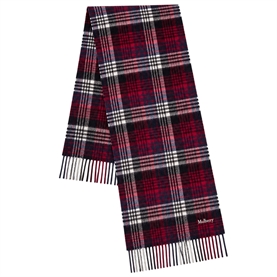 Mulberry Heritage Check Scarf Navy-Lancaster